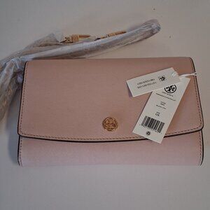 Tory Burch Robinson Chain Wallet  Shell Pink | NWT Store Display